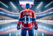 Trevor Zegras in action, potentially the next big Montreal Canadiens player following trade rumors.