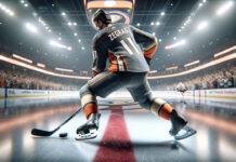 NHL player Trevor Zegras in action, amidst swirling trade rumors.