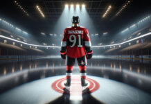 Vladimir Tarasenko in Ottawa Senators jersey contemplating his future amidst NHL trade rumors