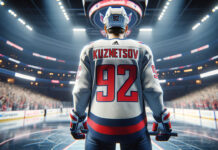 Evgeny Kuznetsov in Washington Capitals jersey looking contemplative amidst trade rumors