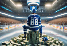 William Nylander smiling in Toronto Maple Leafs jersey after signing historic contract extension