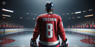 Alex Ovechkin in action, showcasing his skillful gameplay during the NHL 2023-24 season