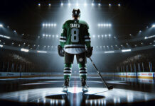 Chris Tanev wearing a Dallas Stars jersey. Will he be traded to Dallas at the NHL trade deadline?