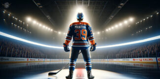 Anthony Mantha wearing an Edmonton Oilers jersey