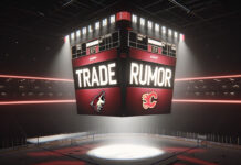 Calgary Flames and Arizona Coyotes potential trade discussion involving Crouse, Soderstrom, Andersson, and Mangiapane