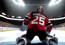 Jacob Markstrom in Calgary Flames jersey pondering trade talks with New Jersey Devils