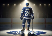 Matt Dumba skates with the Toronto Maple Leafs during a game.