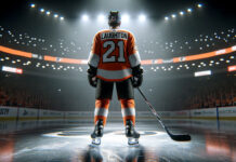 Scott Laughton in action for the Philadelphia Flyers