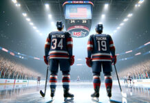 Team USA hockey players in action, potential 2026 Olympics roster