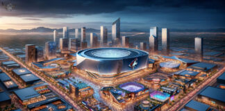 A desolate patch of land marked as the proposed site for the Arizona Coyotes arena