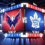 Watch Capitals vs. Maple Leafs Live: TV, Streaming, & Prediction Washington Capitals and Toronto Maple Leafs logo on an NHL scoreboard