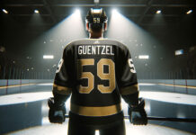 Jake Guentzel celebrates a goal with the Pittsburgh Penguins