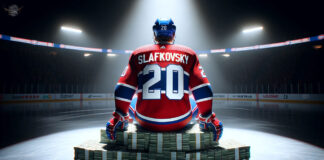 Juraj Slafkovsky sitting on a stack of money waiting to see if he will be offered a long-term contract extension?
