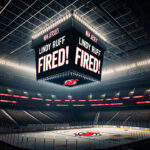 NHL News: Devils Make Surprise Coaching Shakeup New Jersey Devils scoreboard showing the text, Lindy Ruff fired!