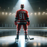 Vladimir Tarasenko wearing a Carolina Hurricanes jersey pondering if he will be traded at the NHL trade deadline