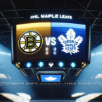 How to Watch Bruins vs. Maple Leafs on TV Today (April 27, 2024) Boston Bruins and Toronto Maple Leafs logos on a scoreboard previewing game 4