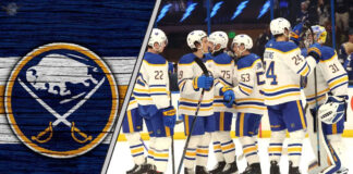 Buffalo Sabres: Scoring Forward Trade Rumors Heat Up Buffalo Sabres players celebrating a team win over the Tampa Bay Lightning