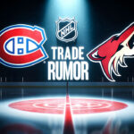 NHL Trade Rumors: Clayton Keller to Montreal? | Salt Lake City Coyotes Rebuild Montreal Canadiens and Salt Lake City Coyotes logos with the headline: NHL Trade Rumor