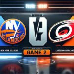 New York Islanders and Carolina Hurricanes logos facing off