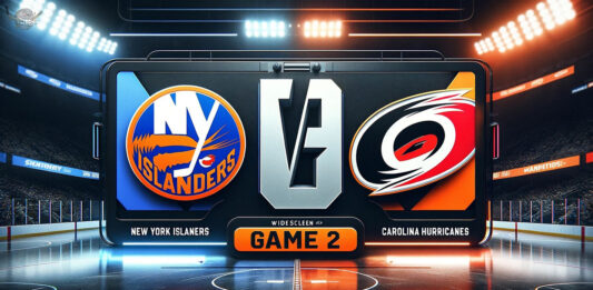 New York Islanders and Carolina Hurricanes logos facing off