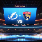 How to Watch Lightning vs. Panthers: Game 5 Info, TV, Streaming | April 29 Tampa Bay Lightning, Florida Panthers logo on a scoreboard previewing game 5 of the playoffs