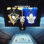 Pittsburgh Penguins vs. Toronto Maple Leafs: How to Watch on TV Today Penguins and Maple Leafs players battling for the puck.