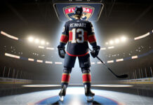 Sam Reinhart scores a goal for the Florida Panthers