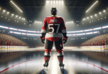Ottawa Senators Center Shane Pinto celebrating a goal