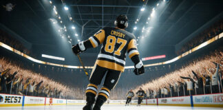 Sidney Crosby celebrates a goal