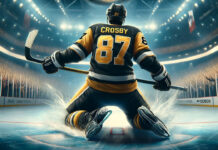 Sidney Crosby celebrates a goal for the Pittsburgh Penguins