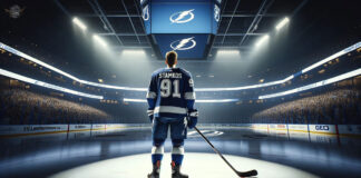 Steven Stamkos pondering his next move on the ice