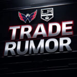 NHL Trade Rumors: Could Pierre-Luc Dubois for Darcy Kuemper Be a Blockbuster Offseason Deal? Washington Capitals, LA Kings logos with word trade rumor below the logos.
