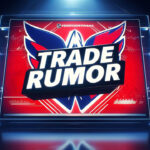 Washington Capitals logo with the word trade rumor over it