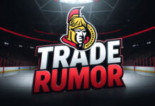Ottawa Senators logo with the words trade rumor below the logo