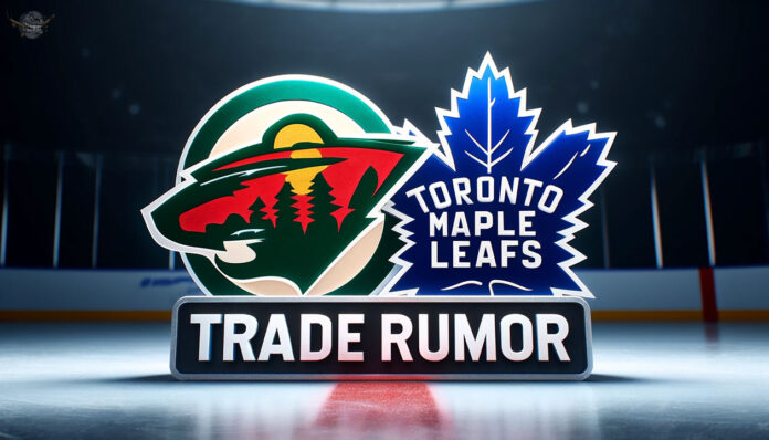 Wild-Leafs Trade Shocker: Could Faber-Marner Swap Be on the Horizon? Minnesota Wild and Toronto Maple Leafs logo with the words trade rumor below.