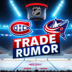 NHL Trade Rumors: Patrik Laine to Canadiens? | Inside Scoop Montreal Canadiens and Columbus Blue Jackets logos with the words trade rumor below the logo