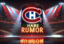 Montreal Canadiens logo with the words Habs rumor below the logo