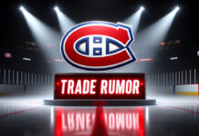 Montreal Canadiens logo with the word trade rumor below the logo