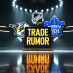 Maple Leafs, Predators: Should Mitch Marner for Juuse Saros Happen? Nashville Predators and Toronto Maple Leafs logo with the words NHL trade rumor under the logos