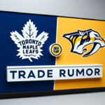 Mitch Marner Trade Rumors: Is Nashville the Destination? | NHL Trade Rumors Toronto Maple Leafs and Nashville Predators logo with the words trade rumor below the logos