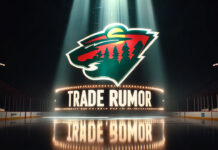 Minnesota Wild logo with the words trade rumor below the logo