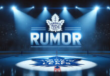 Picture of the Toronto Maple Leafs logo with the word rumor below the logo