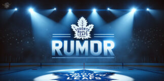 Picture of the Toronto Maple Leafs logo with the word rumor below the logo