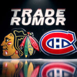 Montreal Canadiens Trade Rumors: Habs Eyeing Move Up for Demidov? Chicago Blackhawks and Montreal Canadiens logos with the word trade rumor below the logos
