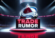 Colorado Avalanche logo with the word trade rumor below the logo