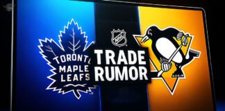 Pittsburgh Penguins, Toronto Maple Leafs logo with the word trade rumor