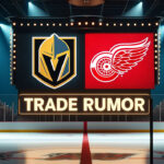 Golden Knights-Red Wings Trade Rumor: Whitecloud for Buium and Pick? Vegas Golden Knights and Detroit Red Wings logos with the words trade rumor below the logos