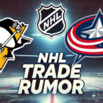 NHL Trade Rumors: Penguins in Hot Pursuit of Patrik Laine Pittsburgh Penguins and Columbus Blue Jackets logos with the words NHL trade rumor below the logos
