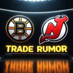 3 Reasons Why Ullmark to Devils Trade is a Win-Win for Boston & New Jersey | NHL Trade Rumors Boston Bruins and New Jersey Devils logos with the words trade rumor below the logos