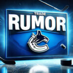 Canucks Eye Guentzel: NHL Trade Rumors Heat Up | NHL Trade Rumors Vancouver Canucks logo with the words trade rumor above the logo.